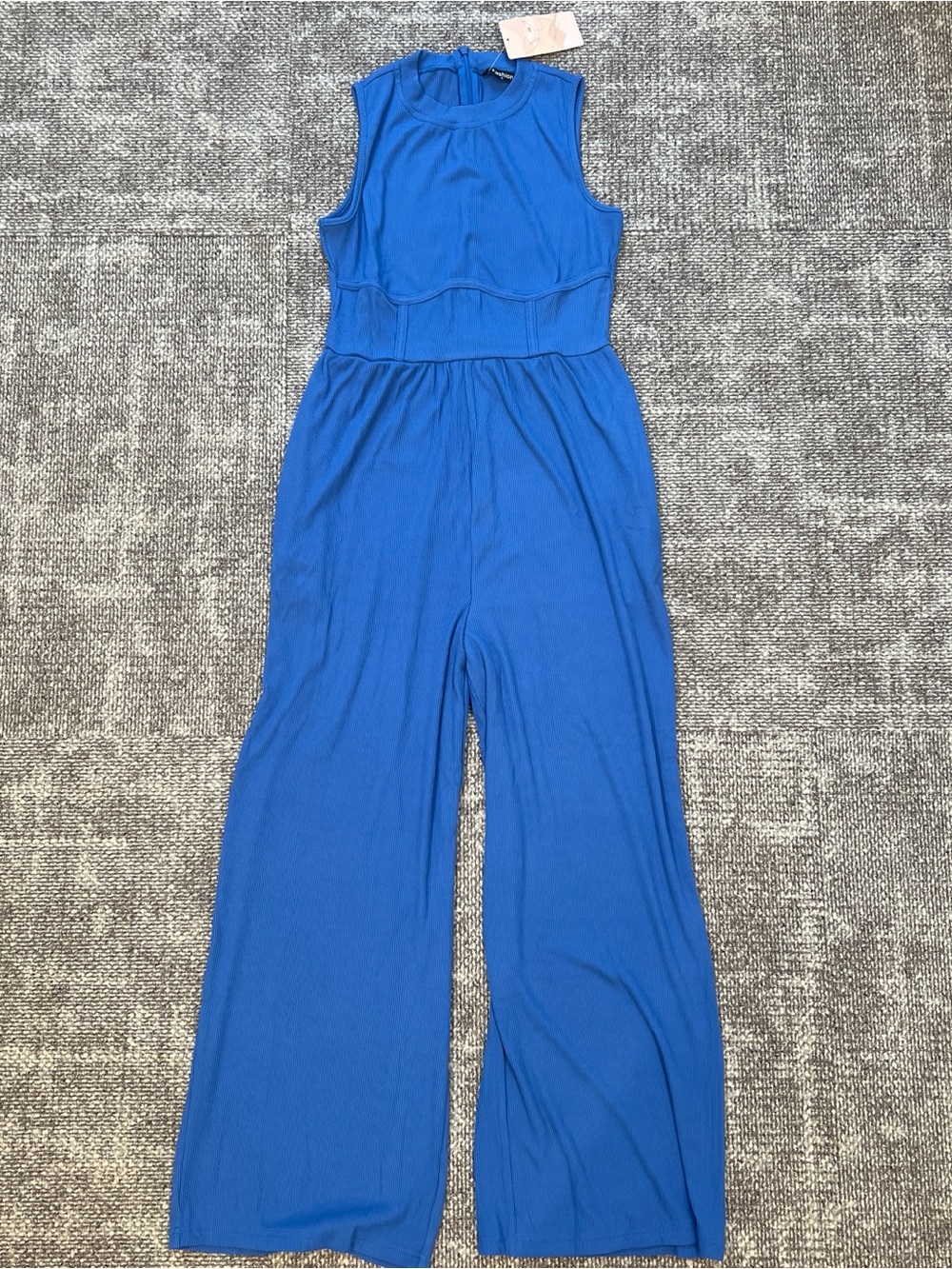 Sleeveless Royal Blue Wide-Leg Jumpsuit
